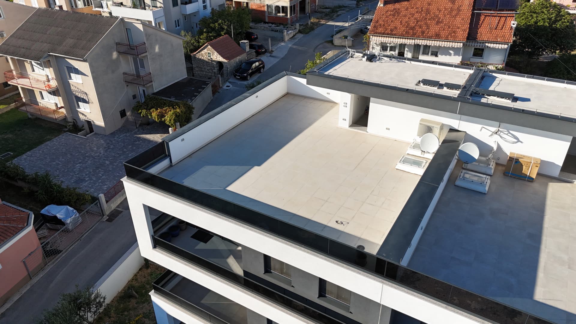 Private rooftop terrace overlooking the Adriatic